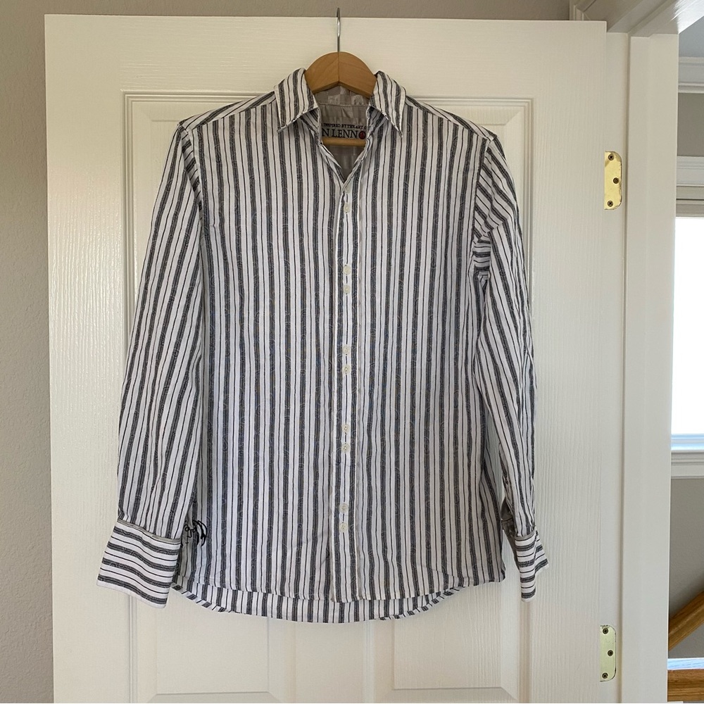 2009 JOHN LENNON IMAGINE SHIRT Yoko Ono Bag One Long Sleeve Striped Sz Small - Picture 2 of 11